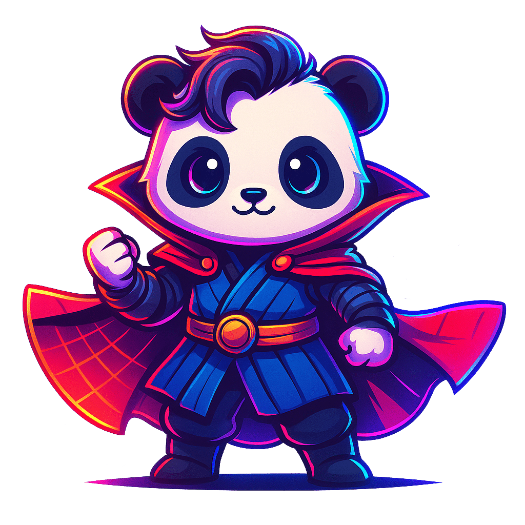 Mascotte officielle Otaku Festival Castres 2026 – panda héros néon